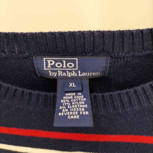 ポロバイラルフローレン Polo by RALPH LAUREN 90S-00S ボーダー柄 コットンニット メンズ JPN:XL