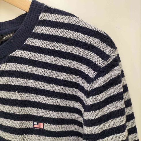 ポロジーンズカンパニーラルフローレン POLO JEANS COMPANY RALPH LAUREN 00S パイル 星条旗刺しゅう クルーネックカットソー メンズ JPN:L
