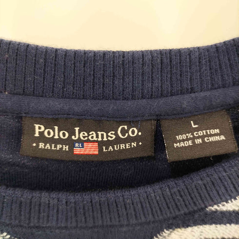 ポロジーンズカンパニーラルフローレン POLO JEANS COMPANY RALPH LAUREN 00S パイル 星条旗刺しゅう クルーネックカットソー メンズ JPN:L