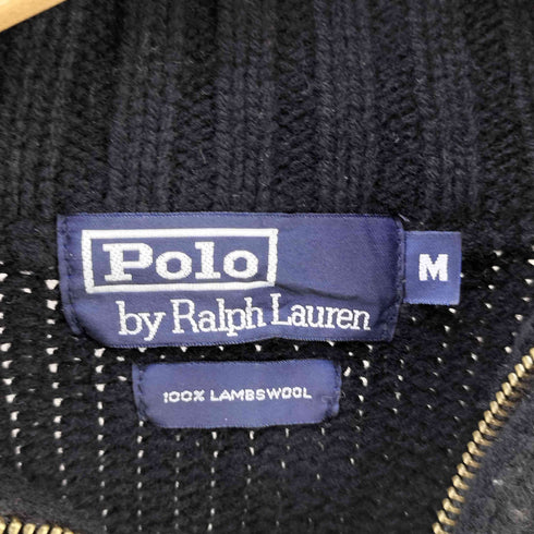 ポロバイラルフローレン Polo by RALPH LAUREN 90S ウールジップ ニット ドライバーズニット ダブルジップ メンズ JPN:M