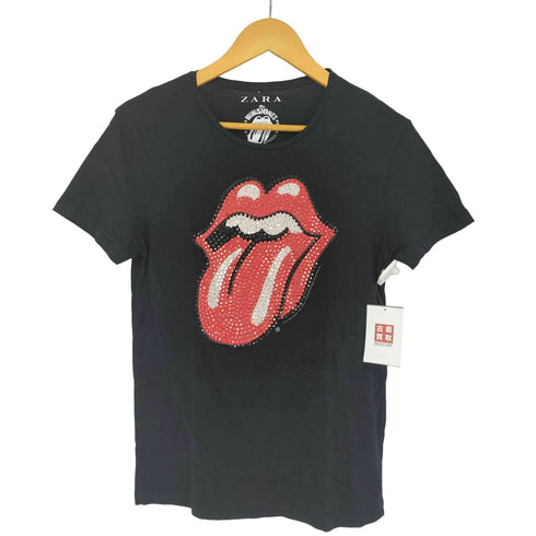 ザラ ZARA コラボデザイン スタッズ バンドTシャツ レディース import:S