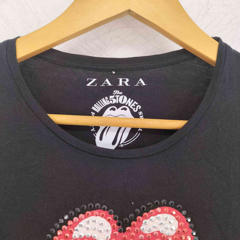ザラ ZARA コラボデザイン スタッズ バンドTシャツ レディース import:S