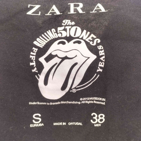 ザラ ZARA コラボデザイン スタッズ バンドTシャツ レディース import:S