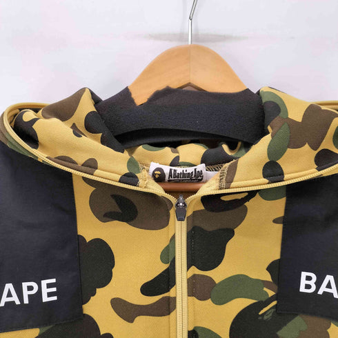 アベイシングエイプ BAPE by A BATHING APE 1st カモ 迷彩柄 異素材切替 フルジップ パーカー メンズ JPN:M