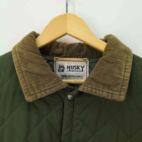 HUSKY 英国製 襟コーデュロイ キルティングジャケット メンズ EUR:48