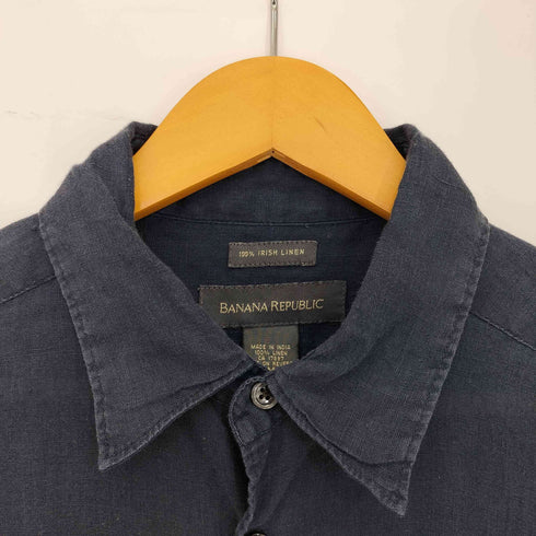 バナナリパブリック BANANA REPUBLIC 90s IRISH LINEN リネン 半袖 シャツ メンズ import:M