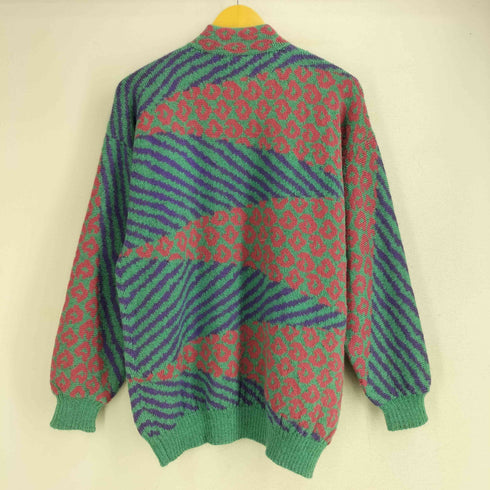 ARPAKA FASHIONS ペルー製 アルパカウール100 総柄 ニット カーディガン レディース