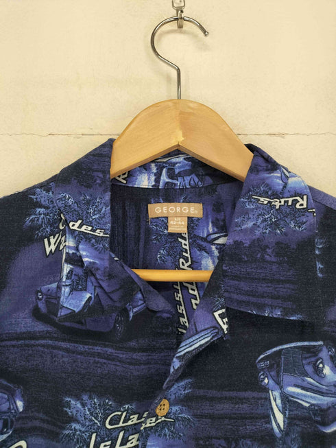 ジョージ GEORGE レーヨン開襟アロハシャツ メンズ L