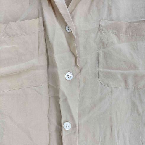 ラルフローレン RALPH LAUREN ダブルポケット シルク100 開襟 S/S シャツ レディース US:12