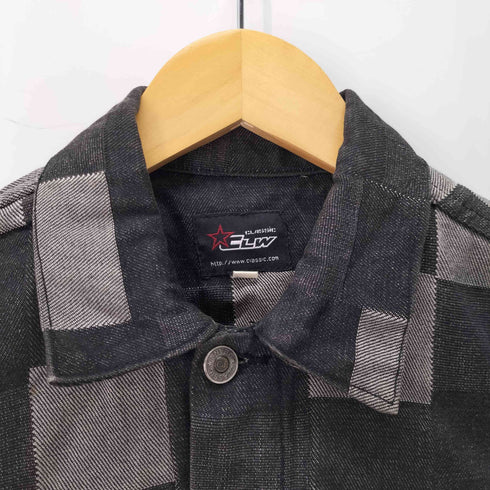 短丈 ブラック デニムトラッカージャケット メンズ BOY'S XL