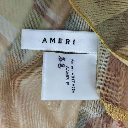 アメリヴィンテージ Ameri VINTAGE チェック柄 シアー タートルネック トップス レディース FREE
