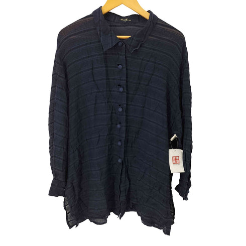 fitme moi シワ加工 レーヨン混 シアーシャツ レディース 24