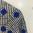 NUNO 布 produced by nuno ストライプ 刺繍 七分袖 バックトゥフロントボートネックブラウス レディース