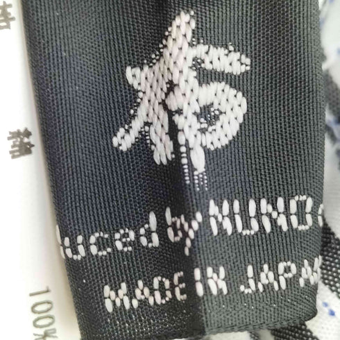 NUNO 布 produced by nuno ストライプ 刺繍 七分袖 バックトゥフロントボートネックブラウス レディース