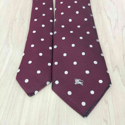 バーバリーブラックレーベル BURBERRY BLACK LABEL ホース刺繍ロゴ ドットネクタイ メンズ