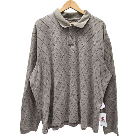 クラフトアンドバロー Croft&Barrow アーガイル柄 コットン ポリ L/S ポロ シャツ ビッグサイズ メンズ import:XXL