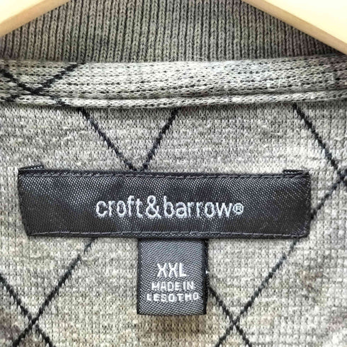 クラフトアンドバロー Croft&Barrow アーガイル柄 コットン ポリ L/S ポロ シャツ ビッグサイズ メンズ import:XXL