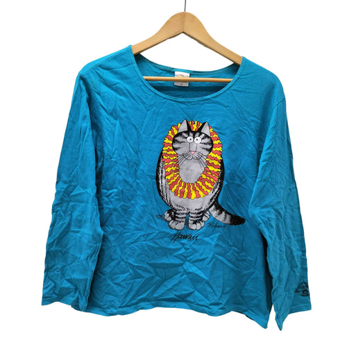 クレイジーシャツ CRAZY SHIRTS クリバンキャット Hawaii 両面 プリント ボートネック L/S Tシャツ レディース import:M