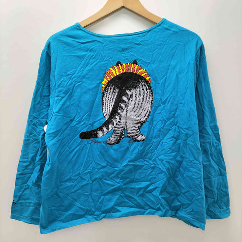 クレイジーシャツ CRAZY SHIRTS クリバンキャット Hawaii 両面 プリント ボートネック L/S Tシャツ レディース import:M