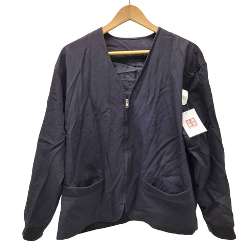 インアンドヤン yin & yang 90S リブ ポケット ギャバジンウール ノーカラー ジップ ジャケット メンズ JPN:M