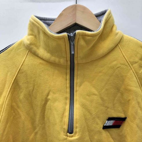 トミーヒルフィガー TOMMY HILFIGER ロゴ ワッペン アーム パイピングライン ハーフジップ スウェット メンズ import:M