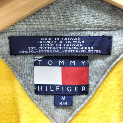 トミーヒルフィガー TOMMY HILFIGER ロゴ ワッペン アーム パイピングライン ハーフジップ スウェット メンズ import:M