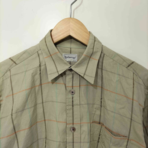 バーバリーズ BURBERRYS 90S 白タグ ホースロゴ チェック柄 コットン L/Sシャツ メンズ import:M