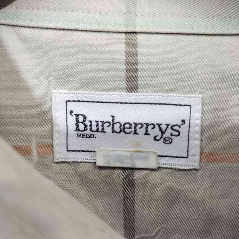 バーバリーズ BURBERRYS 90S 白タグ ホースロゴ チェック柄 コットン L/Sシャツ メンズ import:M