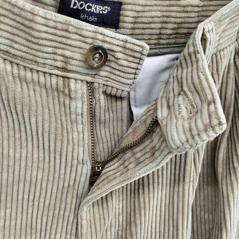ドッカーズ DOCKERS 90S KHAKIS 太畝 コーデュロイ 2タック スラック パンツ メンズ W34 L29