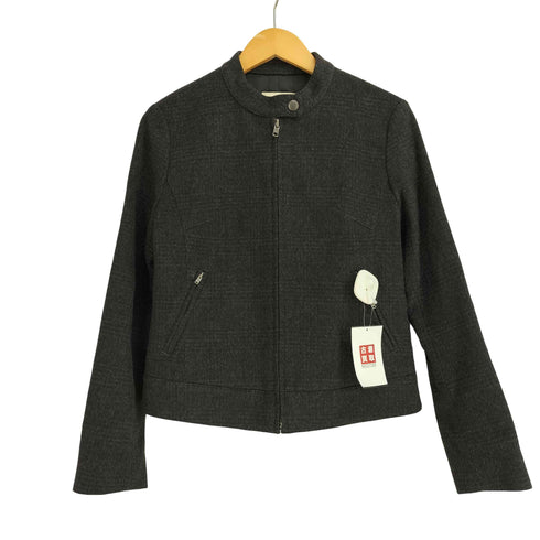 スピックアンドスパン Spick and Span ウールナイロン混 シングルライダースジャケット レディース