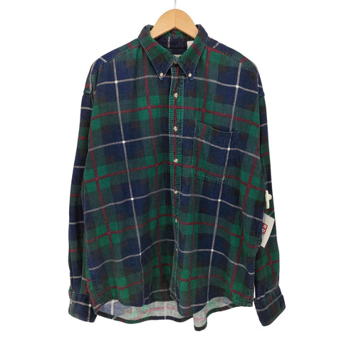 エルエルビーン L.L.Bean 80S USA製 プリント コーデュロイ チェック シャツ メンズ import:L