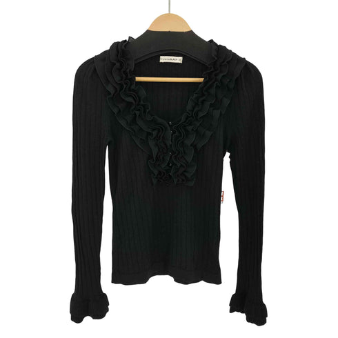 エムプルミエブラック M-premier BLACK ウール フリル ニット レディース JPN:36