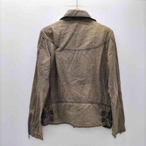 ルーシャット ROUSHATTE RIDERS JACKET ポリウレタンコーティング ベルト ダブル ライダース ジャケット Y2K メンズ JPN:L