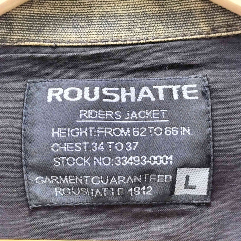 ルーシャット ROUSHATTE RIDERS JACKET ポリウレタンコーティング ベルト ダブル ライダース ジャケット Y2K メンズ JPN:L