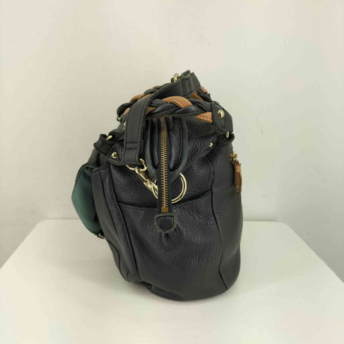 ビュレ Beaure 編み込み ハンドル 2WAY レザー ショルダーバッグ レディース