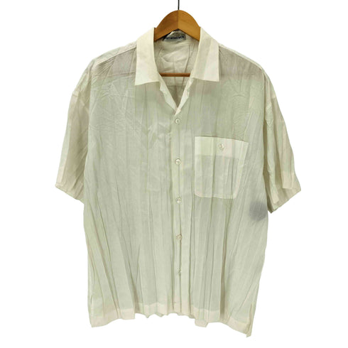 イッセイミヤケメン ISSEY MIYAKE MEN 90S 99SS 銀タグ プリーツ シワ加工 開襟 オープンカラー S/S シャツ メンズ JPN:M
