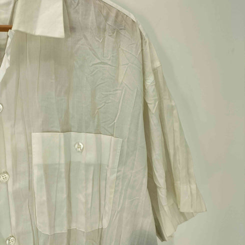 イッセイミヤケメン ISSEY MIYAKE MEN 90S 99SS 銀タグ プリーツ シワ加工 開襟 オープンカラー S/S シャツ メンズ JPN:M