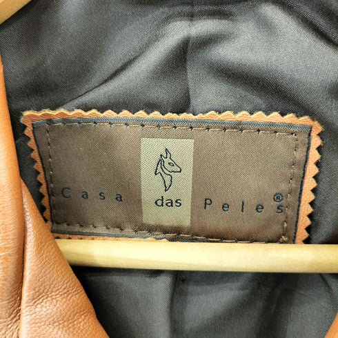 CASA das Peles リアルレザー ジップアップ スポーツジャケット レディース 36
