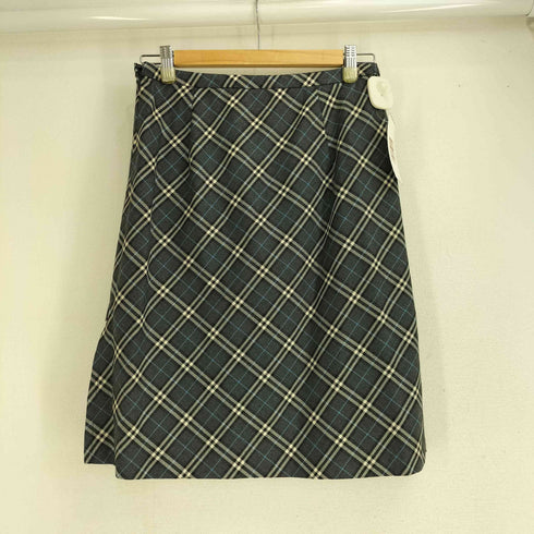 バーバリーブルーレーベル BURBERRY BLUE LABEL ウール100 チェックフレアスカート レディース EUR:38