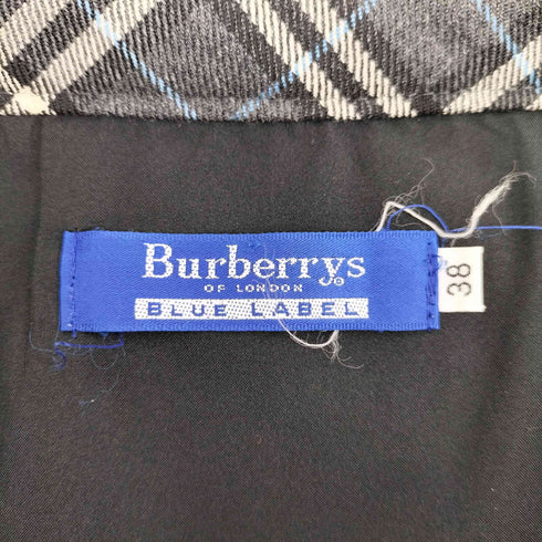 バーバリーブルーレーベル BURBERRY BLUE LABEL ウール100 チェックフレアスカート レディース EUR:38