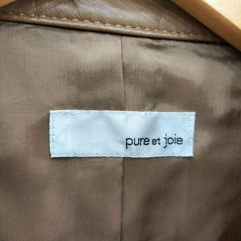 PURE ET JOIE Lamb マルチポケット ラムレザー ジャケット レディース 40