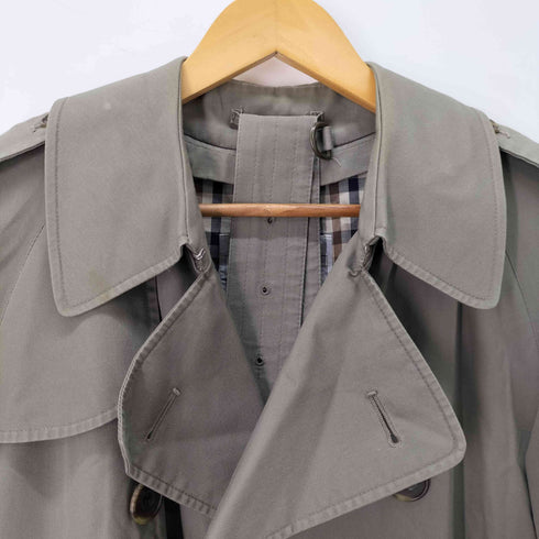 アクアスキュータム AQUASCUTUM イングランド製 裏地チェック トレンチコート メンズ