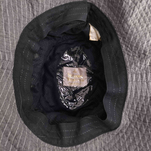 ヴィヴィアンウエストウッド Vivienne Westwood コットンナイロン ストライプ ロゴチャームハット レディース