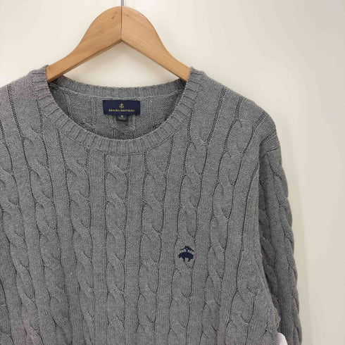 ブルックスブラザーズ BROOKS BROTHERS ロゴ刺しゅう ケーブルコットンニット メンズ JPN:M