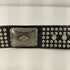 ラインストーン スタッズデザイン デカバックル レザーベルト Y2K メンズ