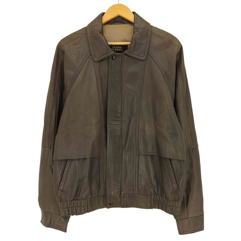 ロンドンフォグ LONDON FOG 80s カナダ製 TEMPO EUROPA 比翼 レザー ブルゾン メンズ US:38