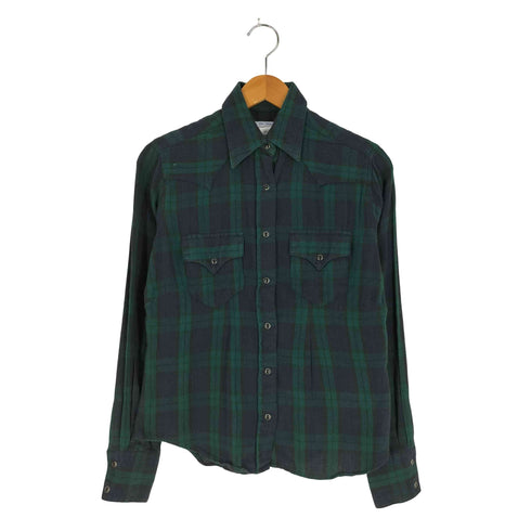 ロックマウント ROCK MOUNT USA製 チェック柄 ウエスタンシャツ レディース import:S