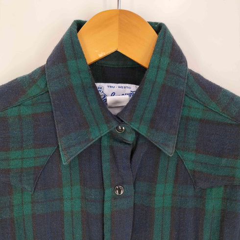 ロックマウント ROCK MOUNT USA製 チェック柄 ウエスタンシャツ レディース import:S