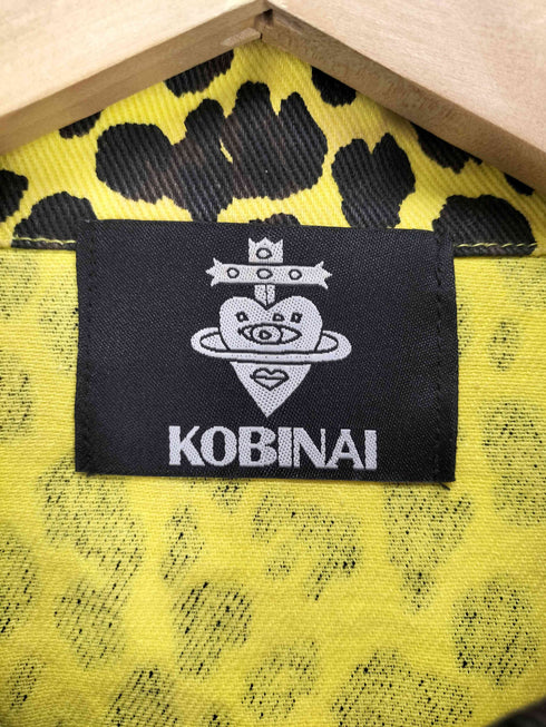 コビナイ KOBINAI レオパード柄 パッチワーク クロップ デニムジャケット レディース