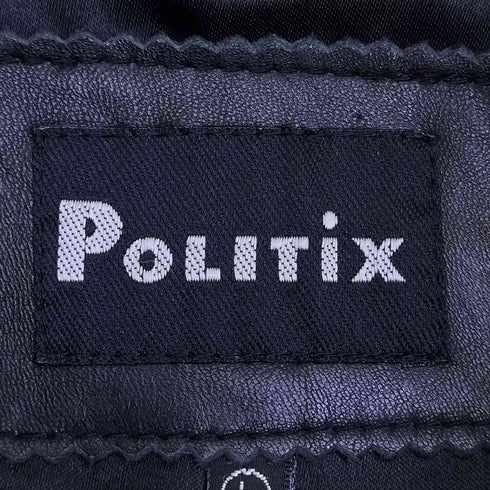 POLITIX スタンドカラー レザーベスト メンズ JPN:L